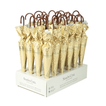 Chokoladeparaplyer Gold diamond - Lys chokolade